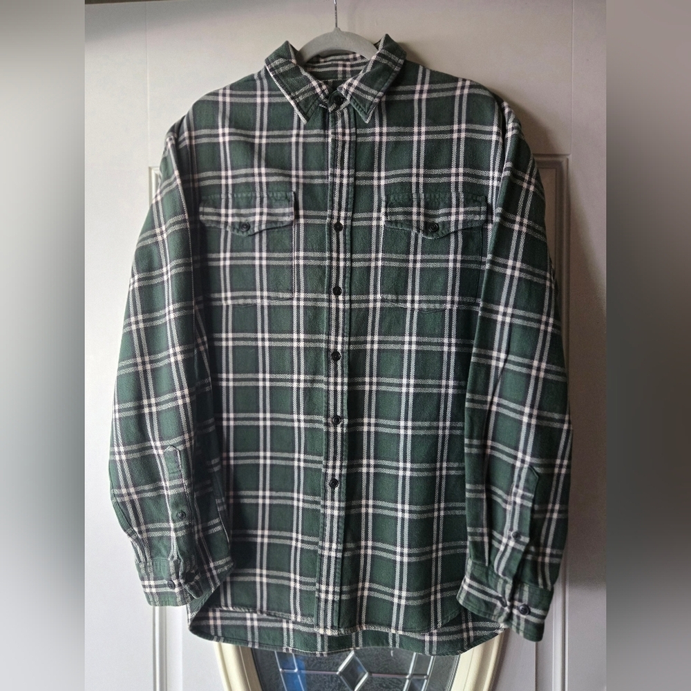 GAP Forest‎ Plaid Flannel Cotton Mens Shirt Large